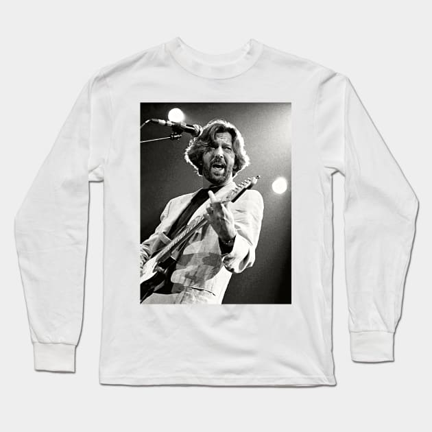 Eric Art Print Guitarist Classic Rock Blues Rock Music Legends Long Sleeve T-Shirt by ZiggyPrint